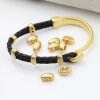 10 Matte Gold Double Barrel Sliders Bead for 4 mm Round Leather and cord