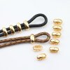 10 Gold Double Barrel Sliders Bead for 4 mm Round Leather and cord