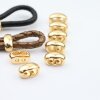 10 Gold Double Barrel Sliders Bead for 4 mm Round Leather and cord