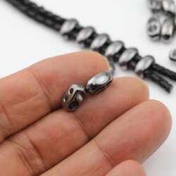 10 Gunmetal Double Barrel Sliders Bead for 4 mm Round Leather and cord