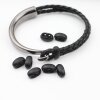 10 Matte Black Double Barrel Sliders Bead for 4 mm Round Leather and cord