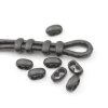 10 Matte Black Double Barrel Sliders Bead for 4 mm Round Leather and cord