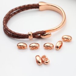 10 Rose Gold Double Barrel Sliders Bead for 4 mm Round...