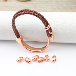 10 Metall Schiebeperlen11x5 mm Lochung 4 mm, Rose Gold