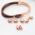 10 Rose Gold Double Barrel Sliders Bead for 4 mm Round Leather and cord
