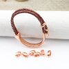 10 Rose Gold Double Barrel Sliders Bead for 4 mm Round Leather and cord