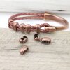 10 Antique Copper Double Barrel Sliders Bead for 4 mm Round Leather and cord