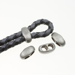 10 metal Sliderbeads 11x5 mm Drilling 4 mm, Dark Antique silver
