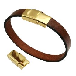 1 Gold Stainless Steel Leather Cord Clasps 25x14 mm...