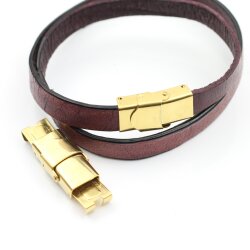 1 Gold Stainless Steel Leather Cord Clasps 25x14 mm Ø 10x3 mm