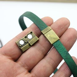 1 Antique Brass Magnetic Bracelet Clasp 21x12.5 mm Ø 10x3 mm