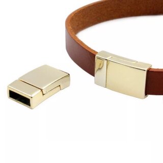 1 Gold Magnetic Bracelet Clasp 21x12.5 mm Ø 10x3 mm