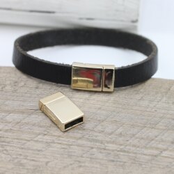 1 Gold Magnetic Bracelet Clasp 21x12.5 mm Ø 10x3 mm