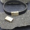 1 Gold Magnetic Bracelet Clasp 21x12.5 mm Ø 10x3 mm