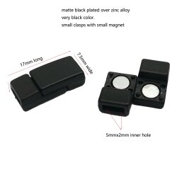 1 Matte Black Magnetic Clasps 5x2 mm Hole Jewelry Making Bracelet