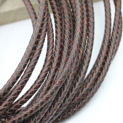 6mm Bolo Cord Round Braided Leather Strap Distressed...