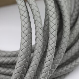 6mm Bolo Cord Round Braided Leather Strap Gray 1 m