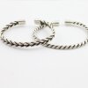 Silver cuff Bracelet twisted woven