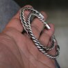 Silver cuff Bracelet twisted woven