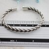 Silver cuff Bracelet twisted woven