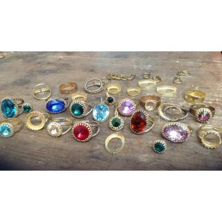 Ohrring Fassung fr 14 mm Rivoli Swarovski Stein altsilber