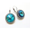 Earring setting for 14 mm Rivoli Swarovski Crystals Antique Silber