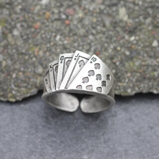 Silver Poker Ring, Playing Card Ring