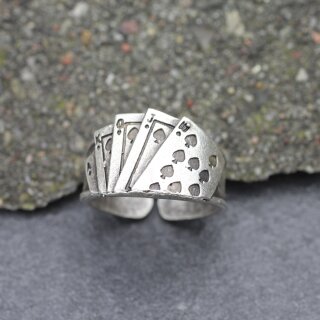 Poker Ring silber