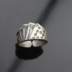 Poker Ring silber