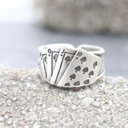 Silver Poker Ring, Playing Card Ring