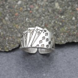 Silver Poker Ring, Playing Card Ring