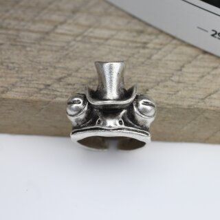 Frog with Top Hat Ring Silber Unisex Frog King Mythical Creatures