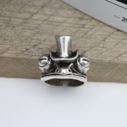 Frog with Top Hat Ring Silber Unisex Frog King Mythical...