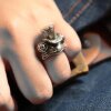 Frosch mit Zylinder Ring Silber Unisex Froschkönig Fabelwesen