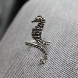 Seahorse Ring Seaanimal Silver Unisex