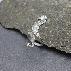 Seahorse Ring Seaanimal Silver Unisex