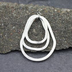 1 Antique Silver Three Generations Pendant, Three Oval...