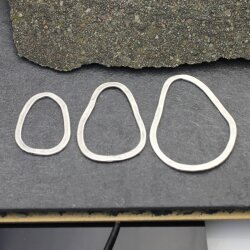 1 Antique Silver Three Generations Pendant, Three Oval Ring Pendant