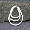 1 Antique Silver Three Generations Pendant, Three Oval Ring Pendant