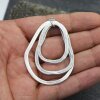 1 Antique Silver Three Generations Pendant, Three Oval Ring Pendant