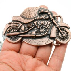 Antique Copper Belt buckle Motorcycle, motorbike