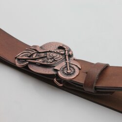 Gürtelschnalle Motorrad, Buckle Wechselschließe Gürtelschließe 40mm altkupfer