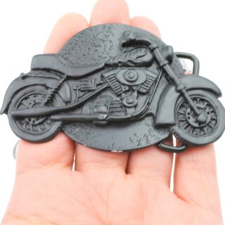 Grtelschnalle Motorrad, Buckle Wechselschliee Grtelschliee 40mm matt Schwarz
