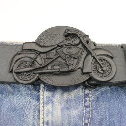 Gürtelschnalle Motorrad, Buckle Wechselschließe Gürtelschließe 40mm matt Schwarz