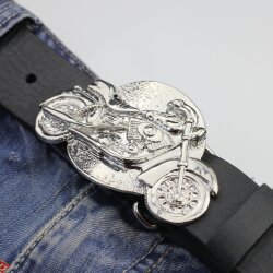 Gürtelschnalle Motorrad, Buckle Wechselschließe Gürtelschließe 40mm Rhodium