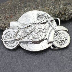 Gürtelschnalle Motorrad, Buckle Wechselschließe Gürtelschließe 40mm Rhodium