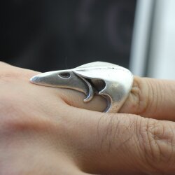 Venetian Plague Mask Bird Ring Silver Unisex