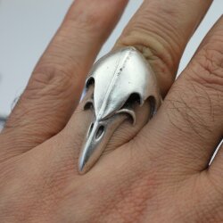 Venetian Plague Mask Bird Ring Silver Unisex