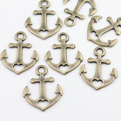 10 Faith Hope Love Charms Pendant Antique Brass