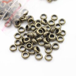 100 Metallperlen 6 mm Antik Messing